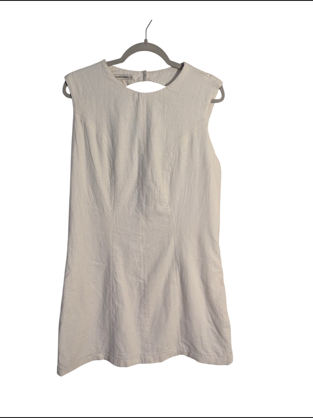 Size Large/Tall Cream-White Abercrombie & Fitch Sleeveless Mini Dress